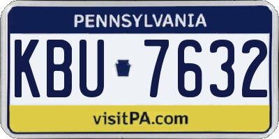 PA license plate KBU7632