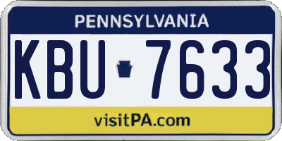 PA license plate KBU7633