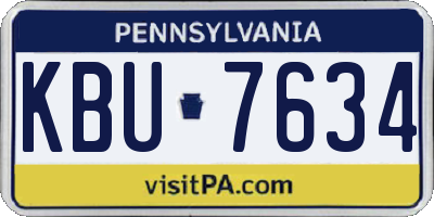 PA license plate KBU7634
