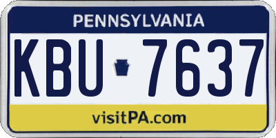 PA license plate KBU7637