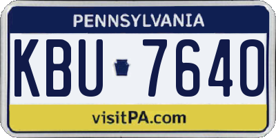 PA license plate KBU7640