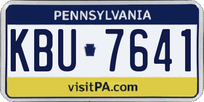 PA license plate KBU7641