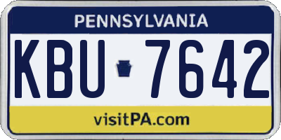 PA license plate KBU7642