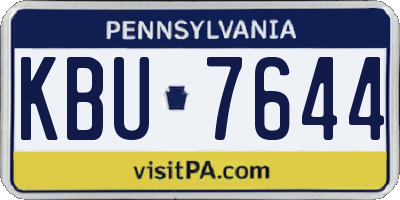 PA license plate KBU7644