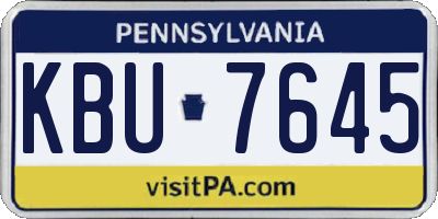 PA license plate KBU7645