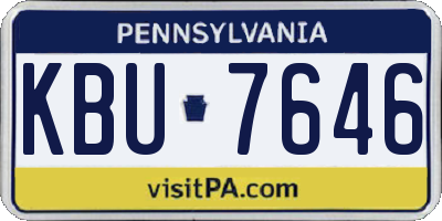 PA license plate KBU7646