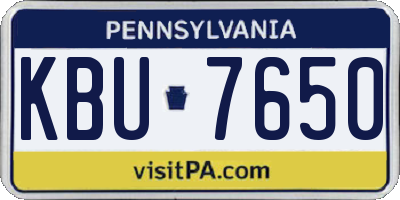 PA license plate KBU7650