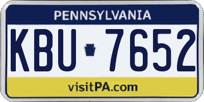 PA license plate KBU7652