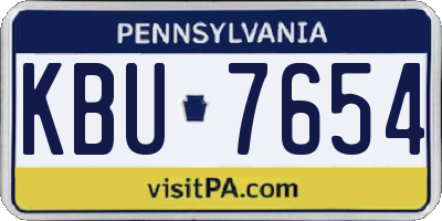 PA license plate KBU7654