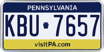 PA license plate KBU7657