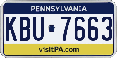 PA license plate KBU7663