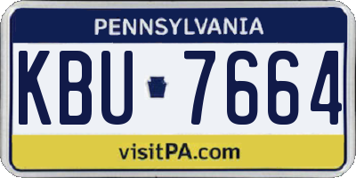 PA license plate KBU7664