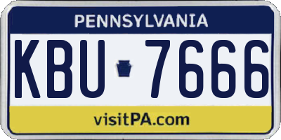 PA license plate KBU7666