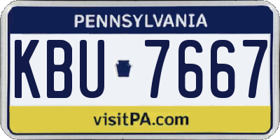 PA license plate KBU7667