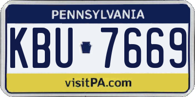 PA license plate KBU7669