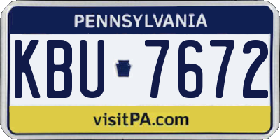 PA license plate KBU7672