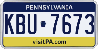 PA license plate KBU7673