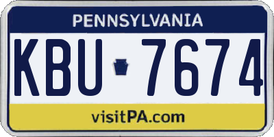PA license plate KBU7674