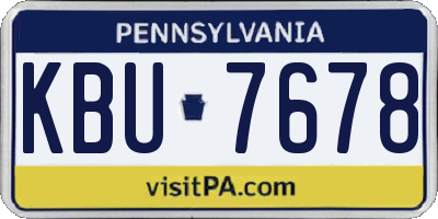 PA license plate KBU7678