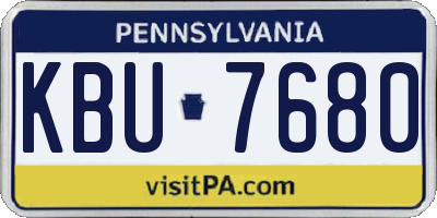 PA license plate KBU7680