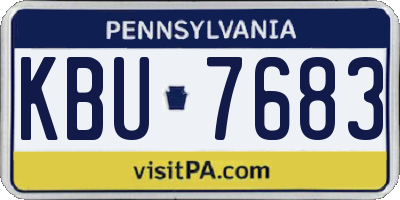 PA license plate KBU7683