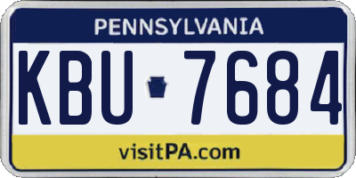 PA license plate KBU7684