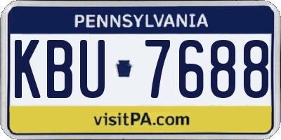 PA license plate KBU7688