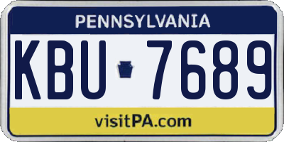 PA license plate KBU7689