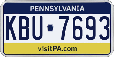 PA license plate KBU7693