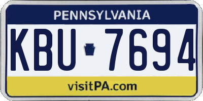 PA license plate KBU7694