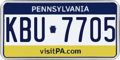 PA license plate KBU7705
