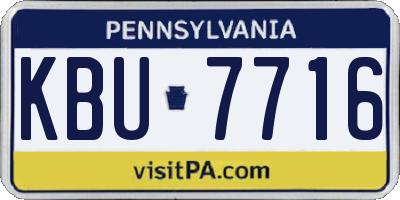 PA license plate KBU7716
