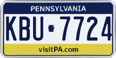 PA license plate KBU7724