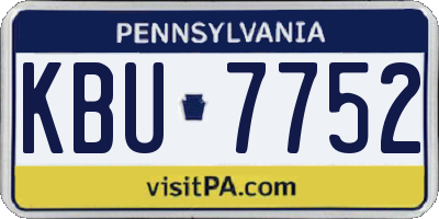 PA license plate KBU7752