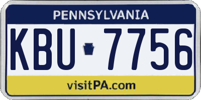 PA license plate KBU7756