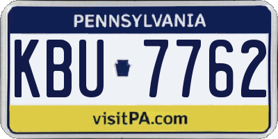 PA license plate KBU7762