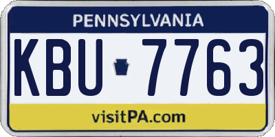 PA license plate KBU7763