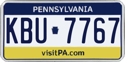 PA license plate KBU7767