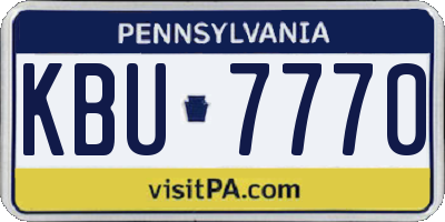 PA license plate KBU7770