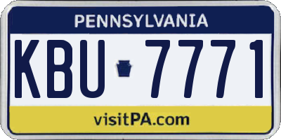 PA license plate KBU7771