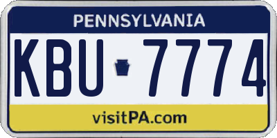 PA license plate KBU7774