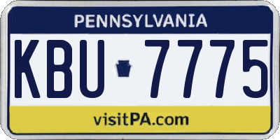 PA license plate KBU7775