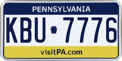 PA license plate KBU7776
