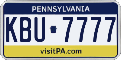 PA license plate KBU7777