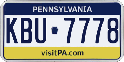 PA license plate KBU7778