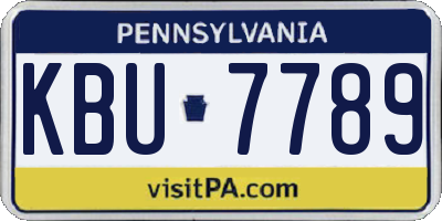 PA license plate KBU7789