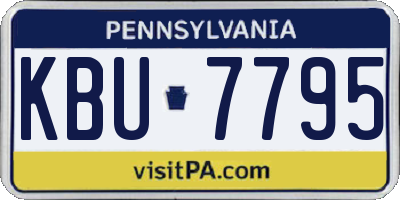 PA license plate KBU7795
