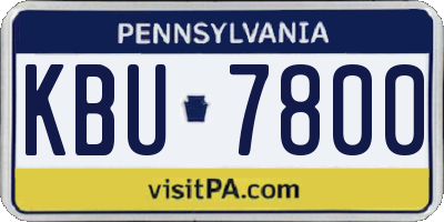 PA license plate KBU7800
