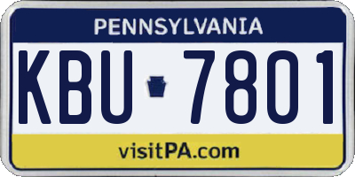 PA license plate KBU7801