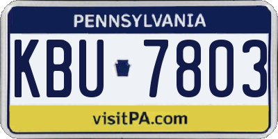 PA license plate KBU7803